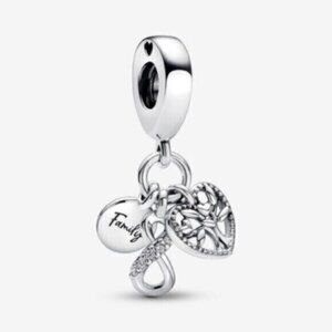 Pandora Silver Family Infinity & Heart Dangle Charm